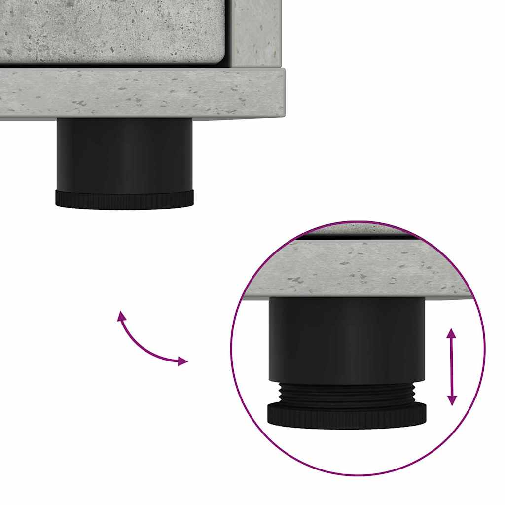 Bedside Table Concrete Grey 30.5 x 30 x 43 cm Engineered Wood