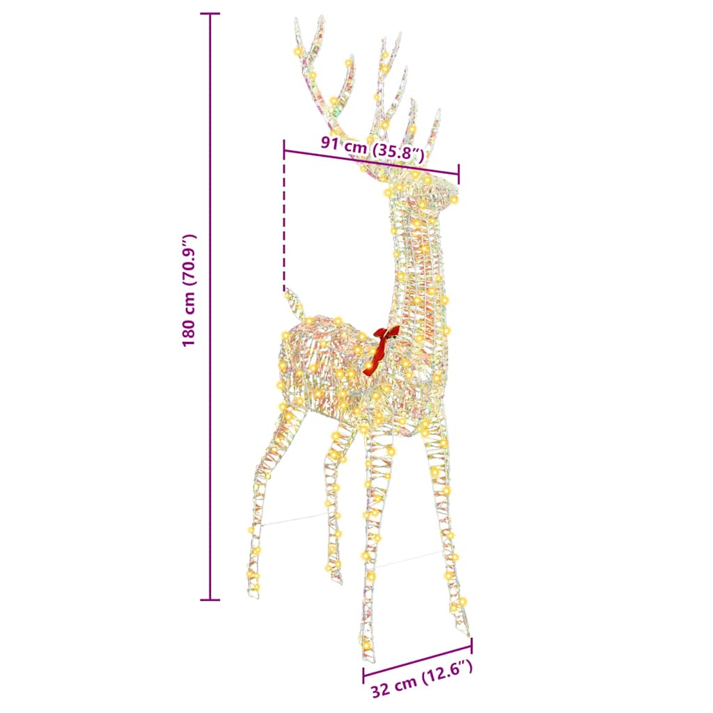 3D Reindeer with 250 LEDs Warm white 180 cm PET