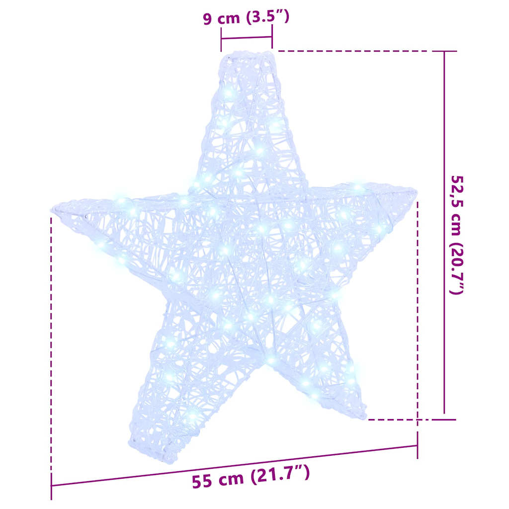 3D Star with 50 LEDs Cold white 55 x 53.5 x 10 cm Acrylic