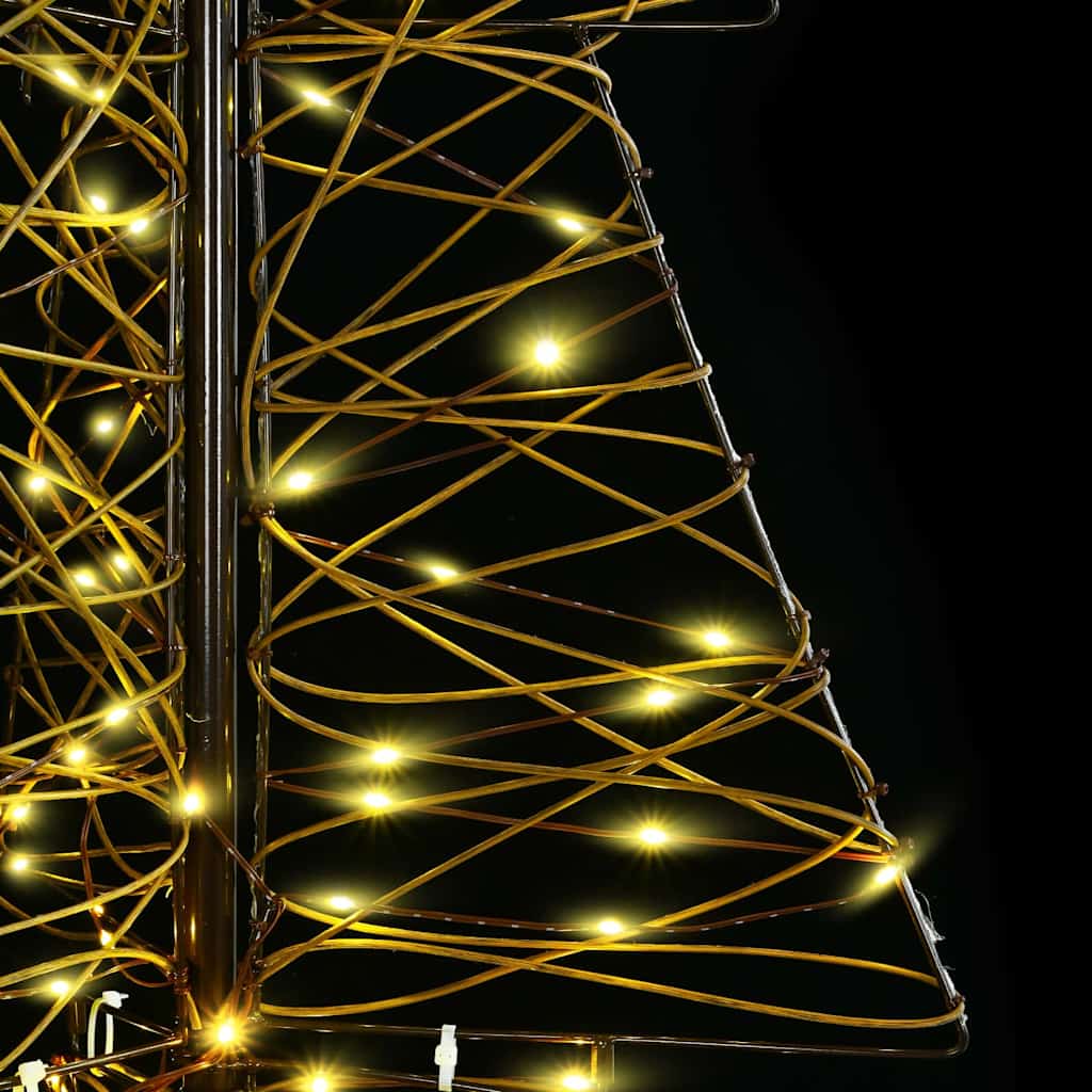 Christmas Tree with 100 LEDs Warm White 120 cm Rattan