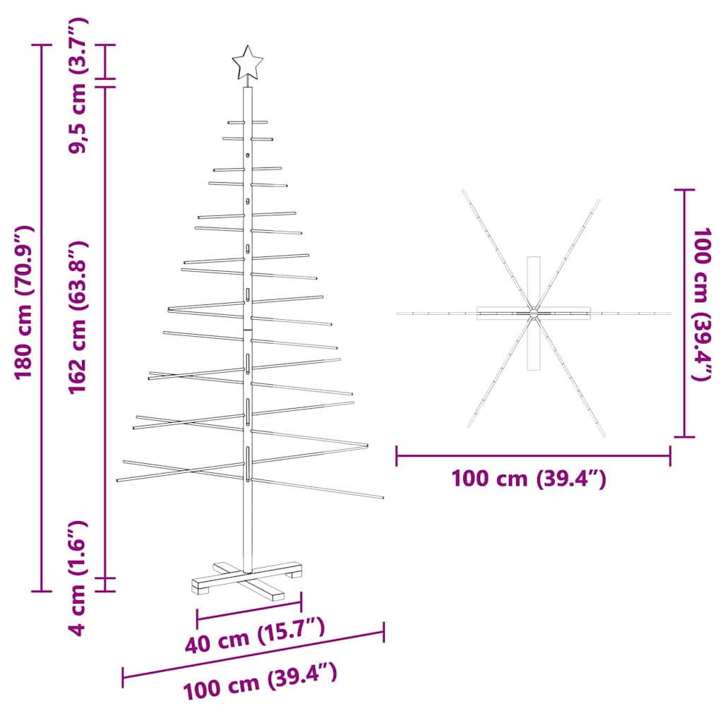 Wooden Christmas Tree with Stand Brown 180 cm Bamboo