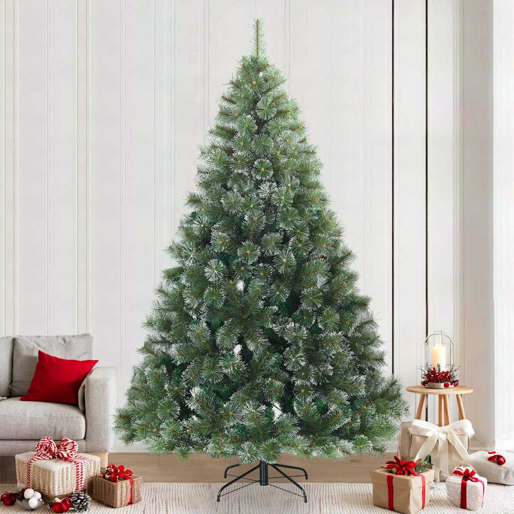 Modern Artificial Hinged Christmas Tree Snow Flocked White