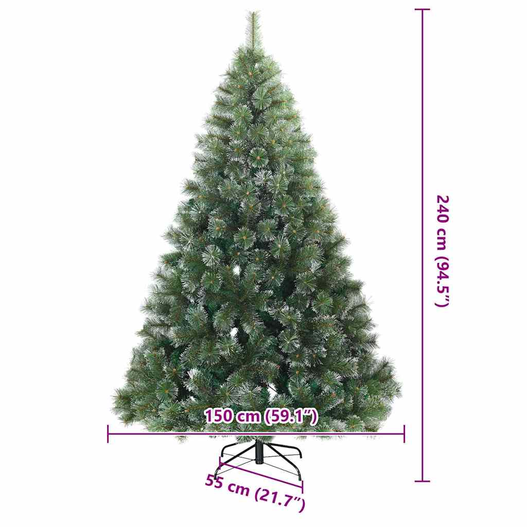Modern Artificial Hinged Christmas Tree Snow Flocked White
