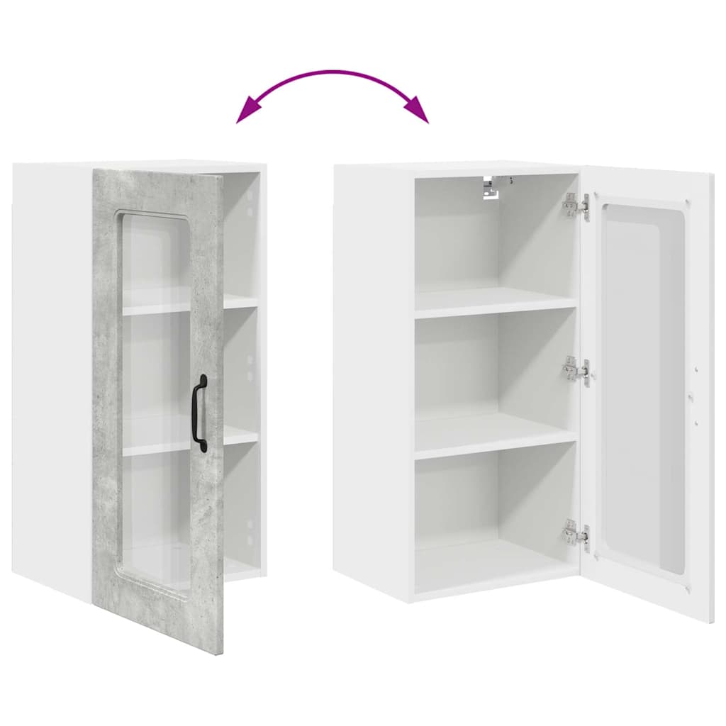 Kitchen Wall Cabinet with Shelf Concrete Grey 40 x 31 x 80 cm