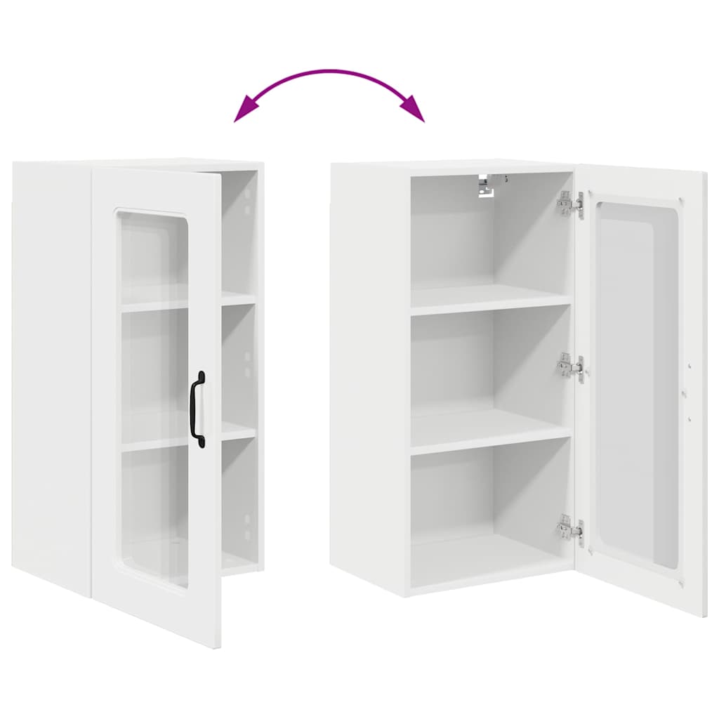 Kitchen Wall Cabinet with Door High Gloss White 40 x 31 x 80 cm