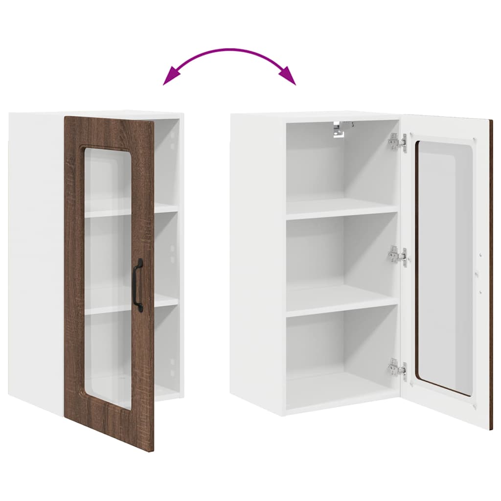 Kitchen Wall Cabinet Brown Oak 40 x 31 x 80 cm Engineered Wood