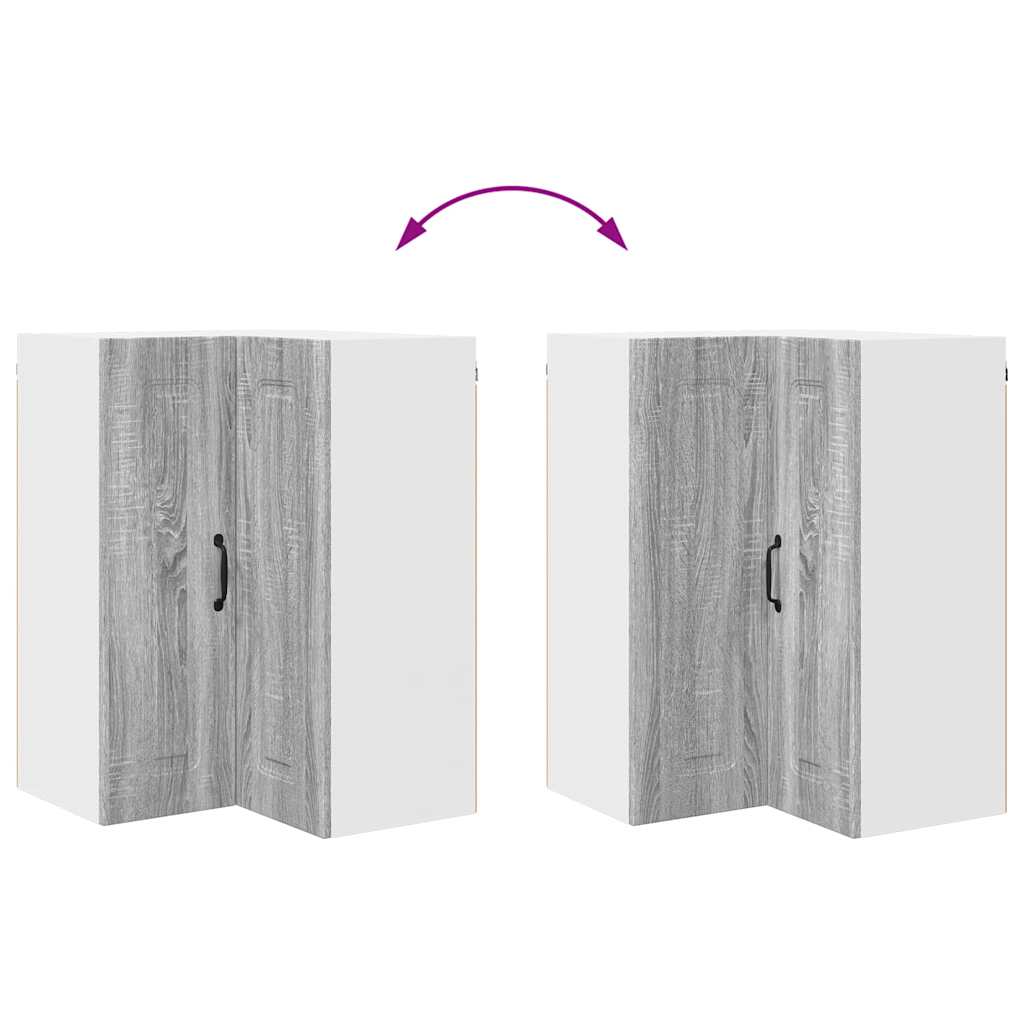 Kitchen Wall Cabinet with Shelf Grey Sonoma 57 x 57 x 80 cm