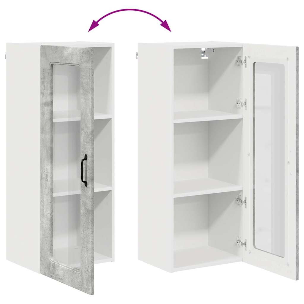 Kitchen Wall Cabinet with Shelf Concrete Grey 40 x 31 x 100 cm