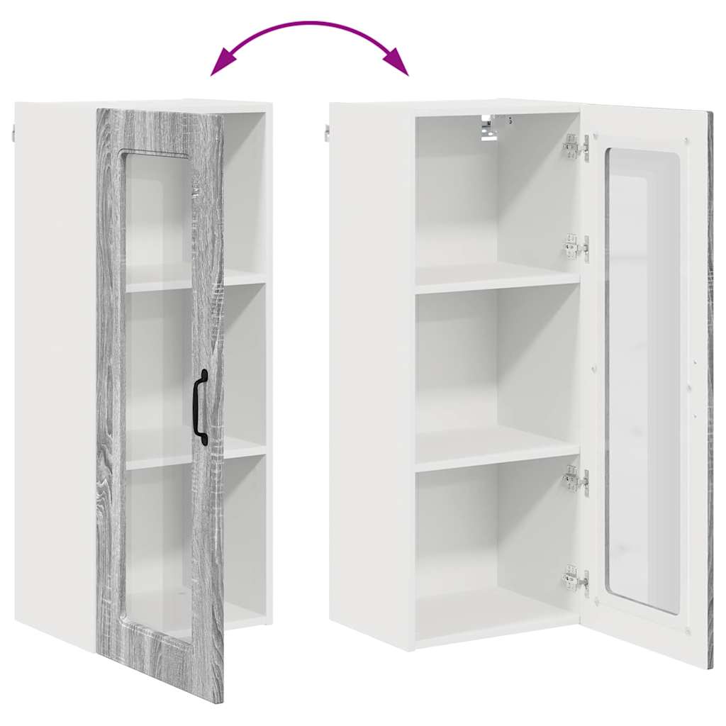 Kitchen Wall Cabinet with Shelf Grey Sonoma 40 x 31 x 100 cm