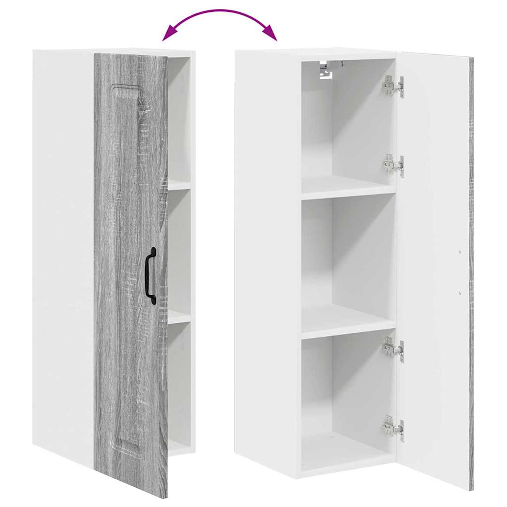Kitchen Wall Cabinet with Shelf Grey Sonoma 30 x 31 x 100 cm