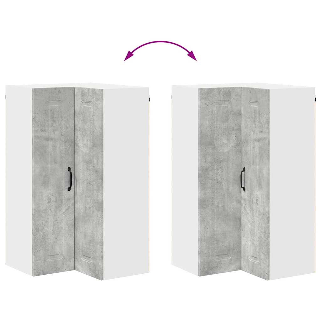 Kitchen Wall Cabinet with Shelf Concrete Grey 57 x 57 x 100 cm