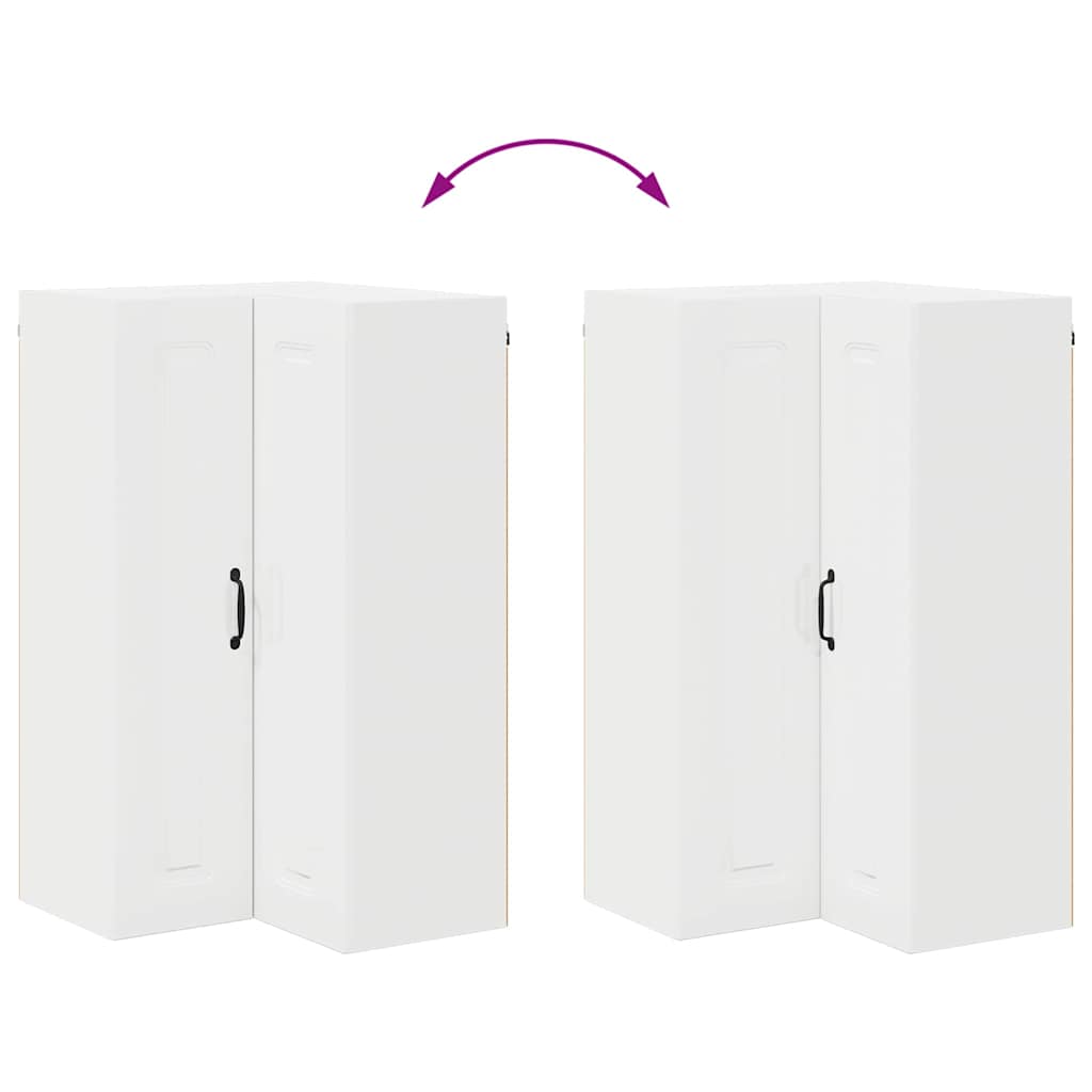 Kitchen Wall Cabinet High Gloss White 57 x 57 x 100 cm