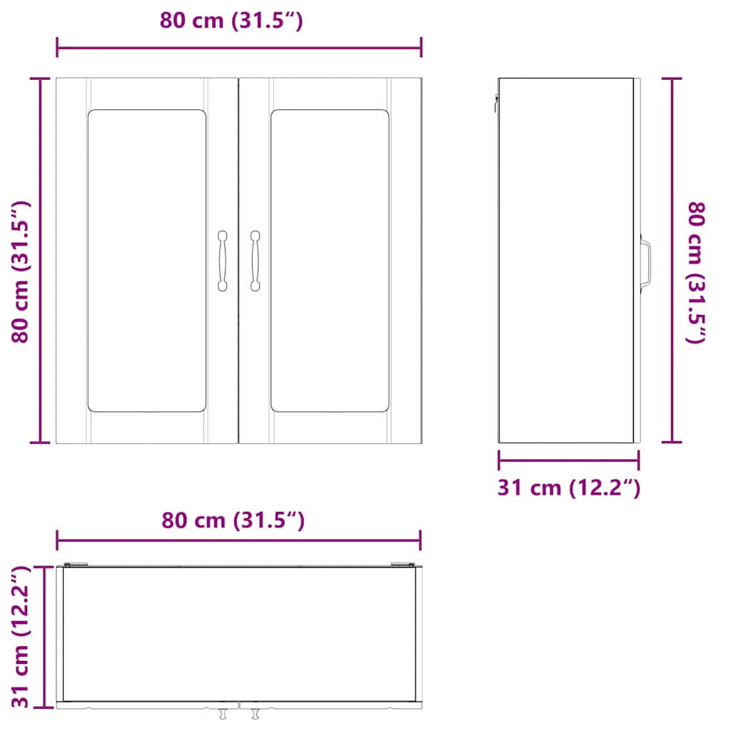 Kitchen Cabinet Brown Oak 80 x 31 x 80 cm Engineered Wood