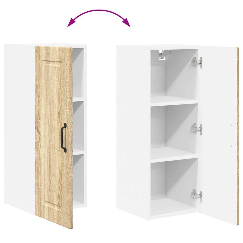 Kitchen Wall Cabinet Sonoma Oak 30 x 31 x 80 cm Engineered Wood
