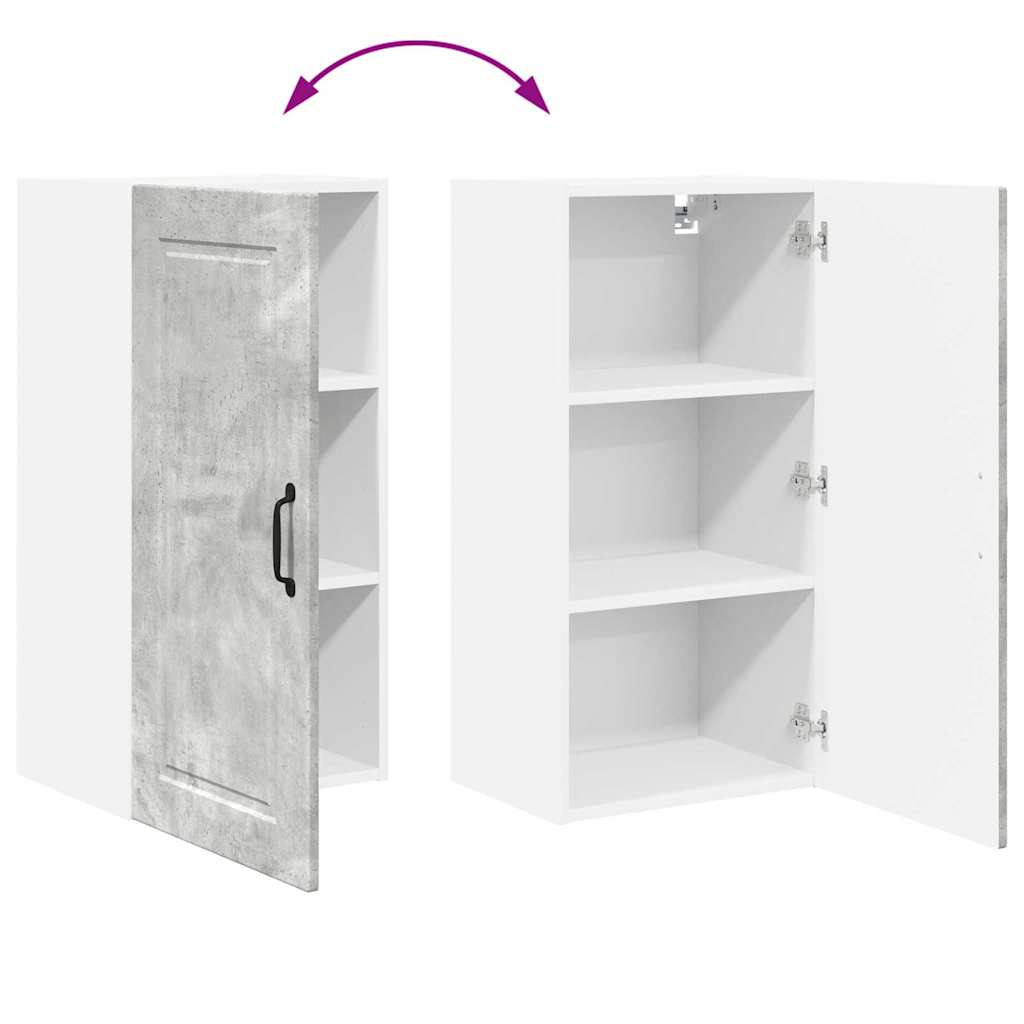 Kitchen Wall Cabinet with Shelf Concrete Grey 40 x 31 x 80 cm