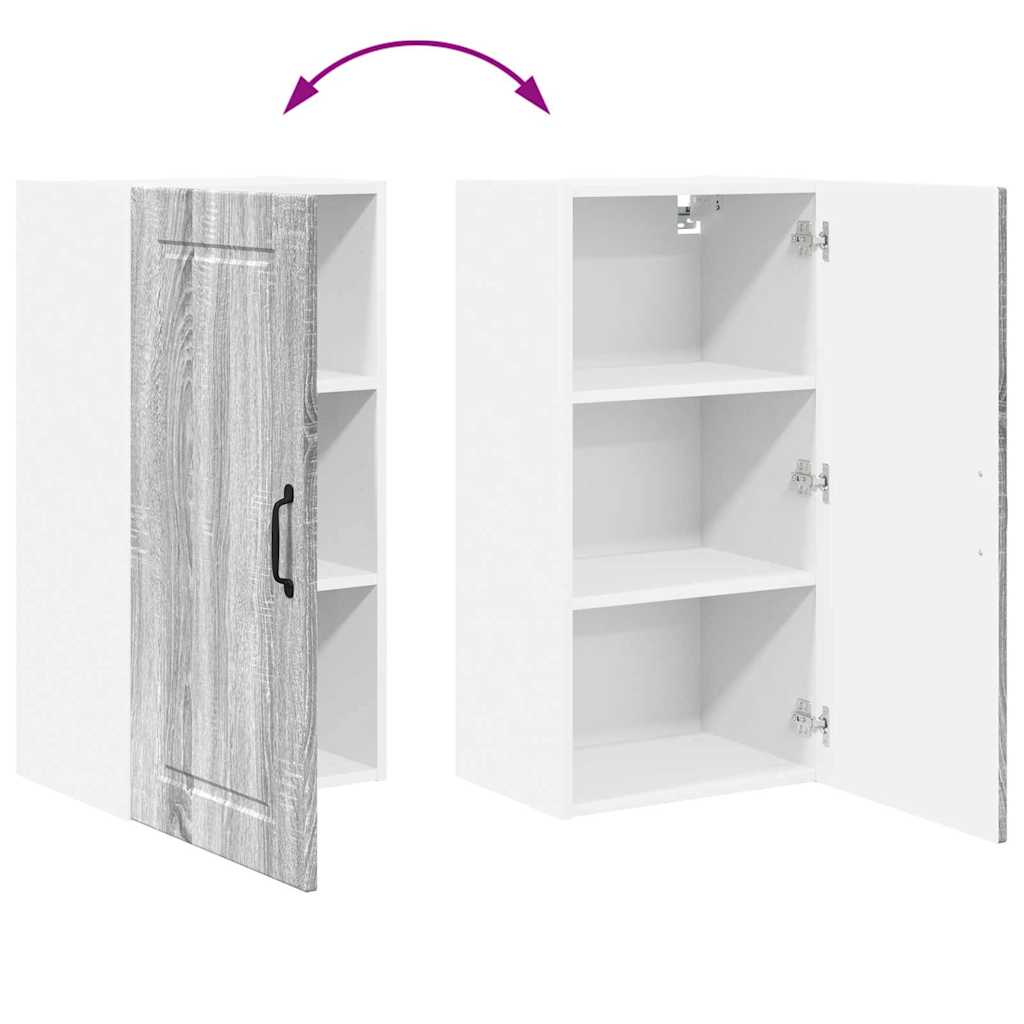 Kitchen Wall Cabinet with Shelf Grey Sonoma 40 x 31 x 80 cm