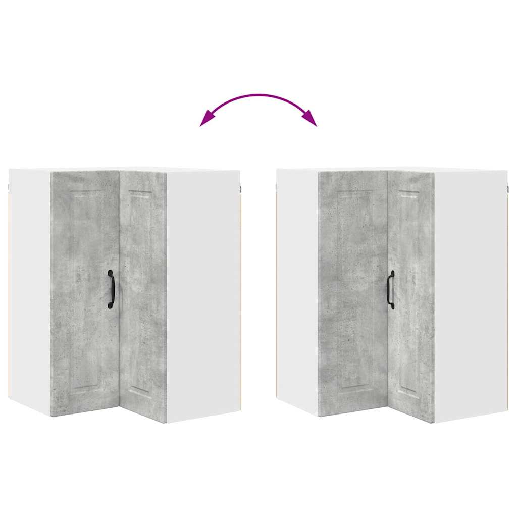 Kitchen Wall Cabinet with Shelf Concrete Grey 57 x 57 x 80 cm