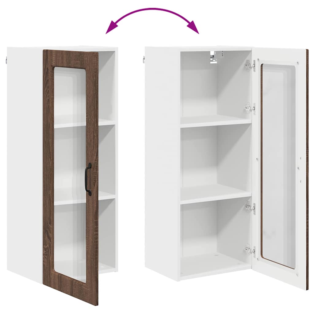 Kitchen Wall Cabinet Brown Oak 40 x 31 x 100 cm Engineered Wood