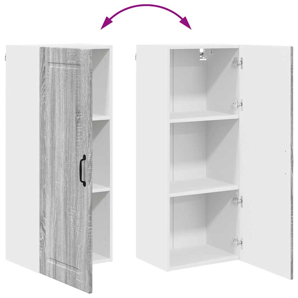 Kitchen Wall Cabinet with Shelf Grey Sonoma 40 x 31 x 100 cm