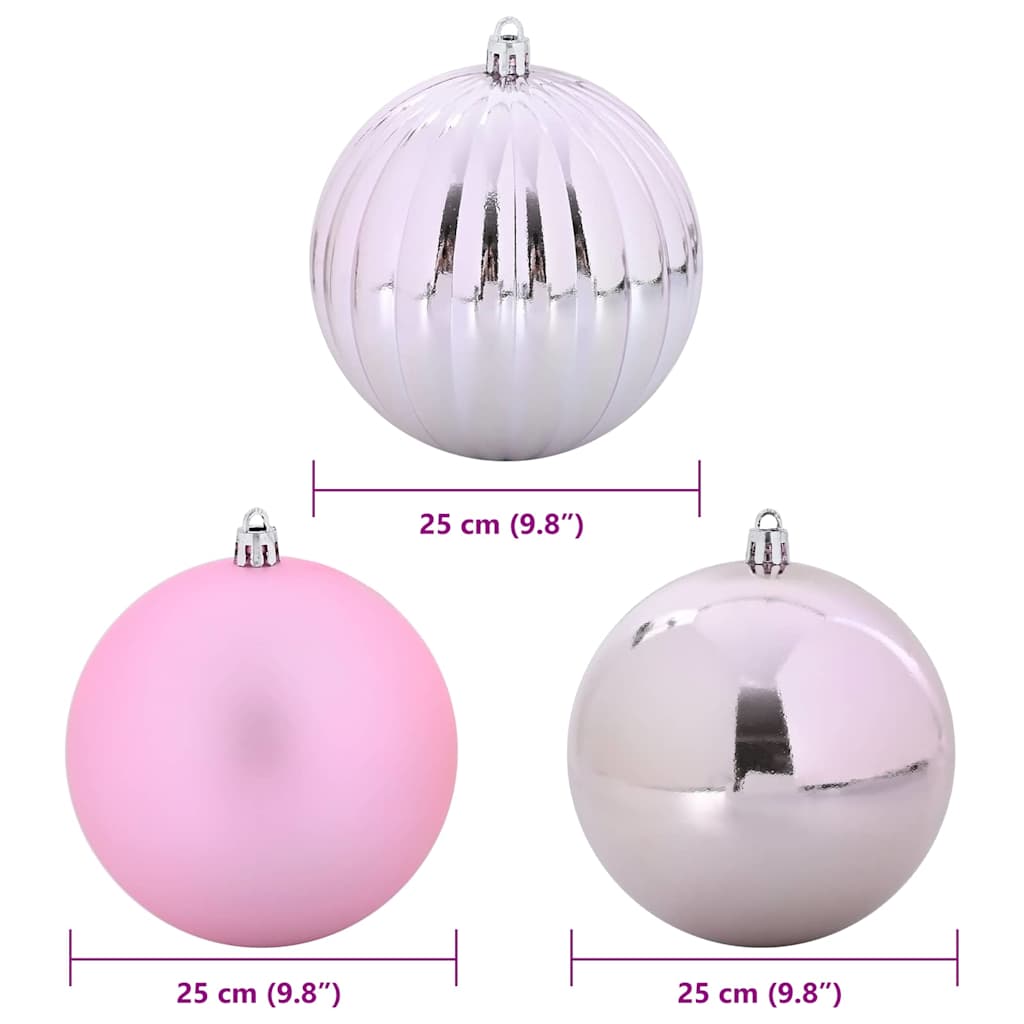 Christmas Bauble Set 3 pcs Pink