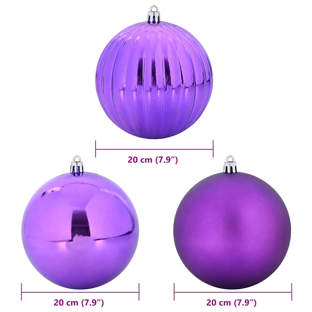 Christmas Bauble Set 4 pcs Lilac Plastic