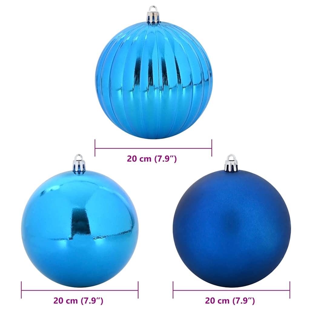 Christmas Bauble Set 4 pcs Blue Plastic
