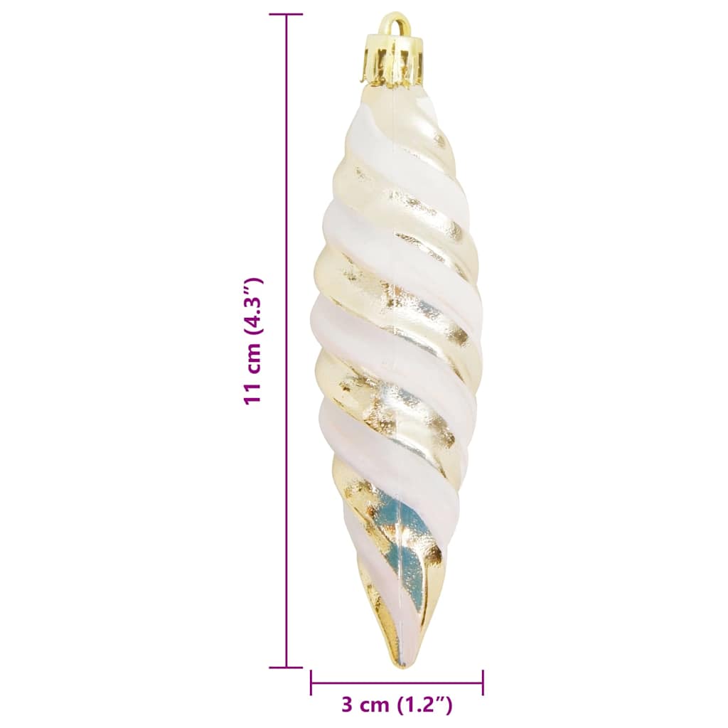 Christmas Spiral Shape Ball 40 pcs Champagne Plastic