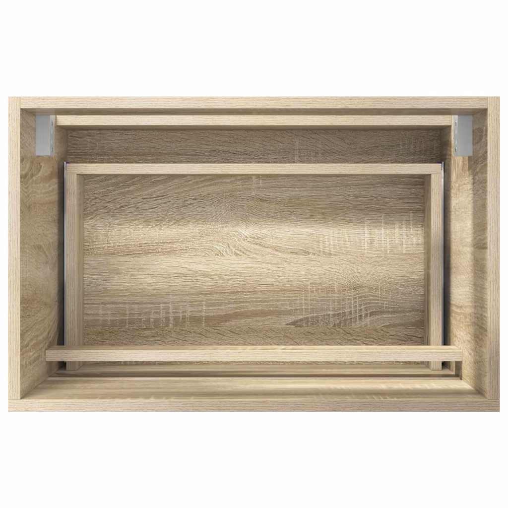 Bathroom Furniture Set with Drawer Sonoma Oak Engineered Wood