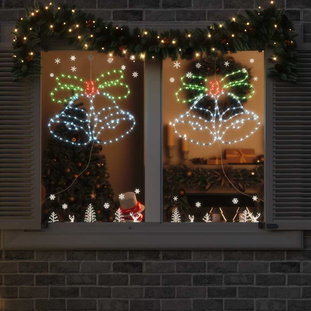 Christmas Bell with 144 LEDs Multicolour 56 x 46 cm PVC