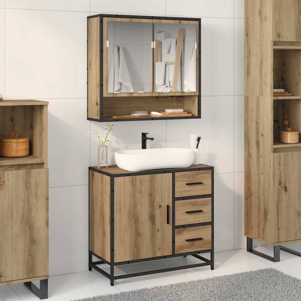 Bathroom Furniture Set 2 pcs Artisan oak 65 x 33 x 60 cm