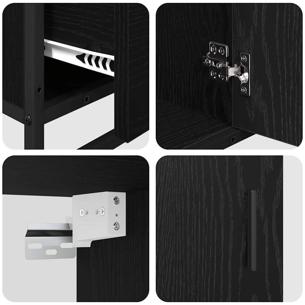 Bathroom Furniture Set 3 pcs Black oak 65 x 33 x 60 cm