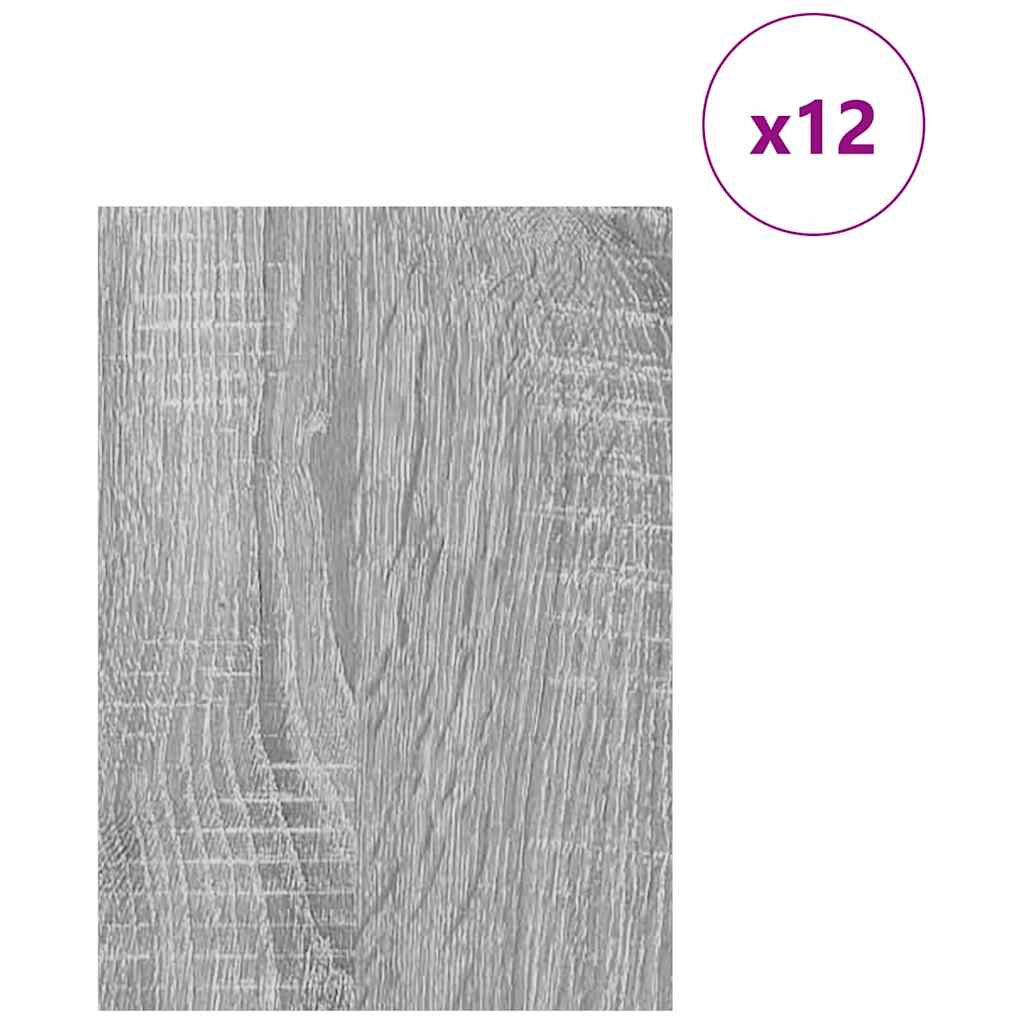 Decor Panels 12 pcs Grey sonoma 15 x 21 x 0.3 cm