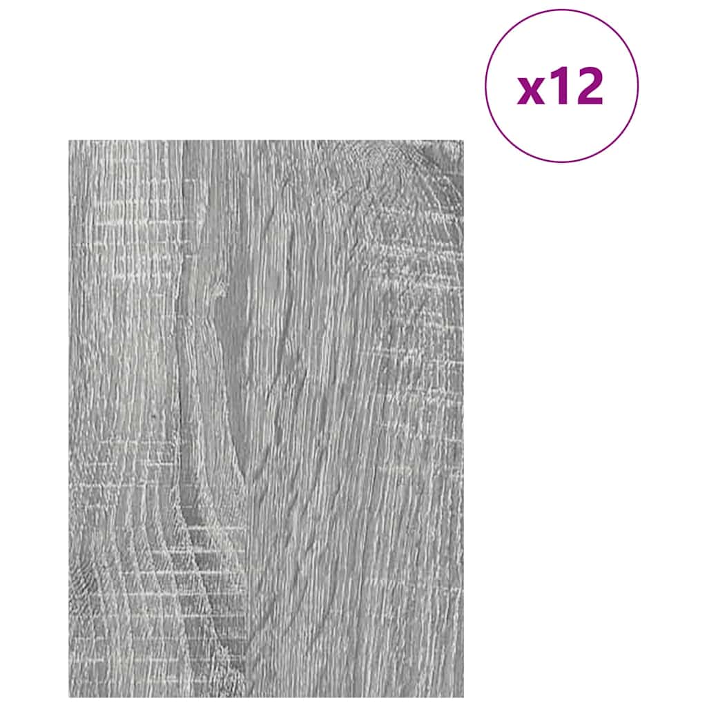 Decor Panels 12 pcs Grey sonoma 21 x 30 x 0.3 cm