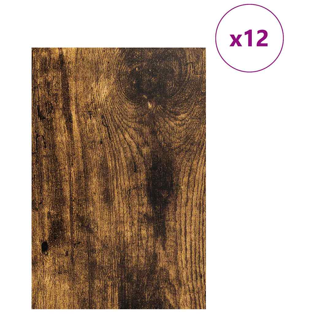 Decor Panels 12 pcs Smoked oak 40 x 60 x 0.3 cm Engineered wood