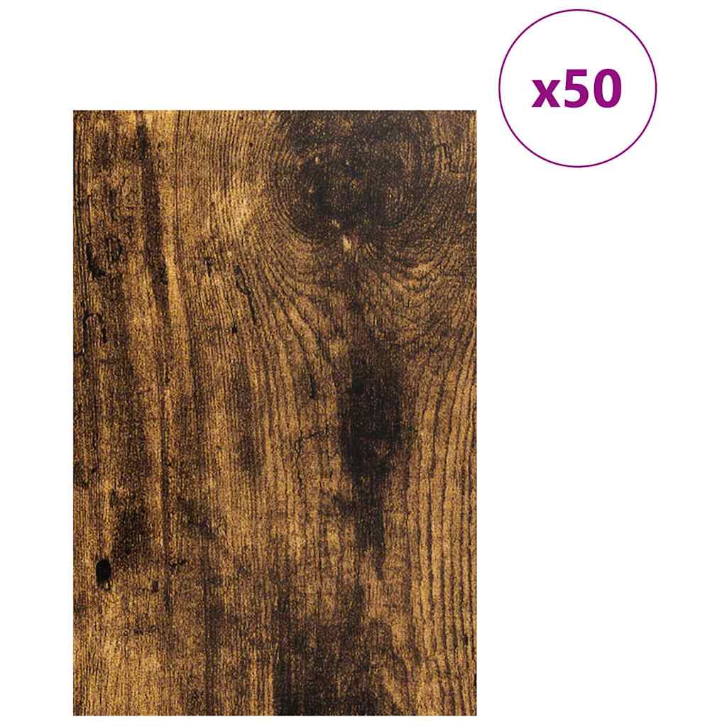 Decor Panels 50 pcs Smoked oak 40 x 60 x 0.3 cm Engineered wood
