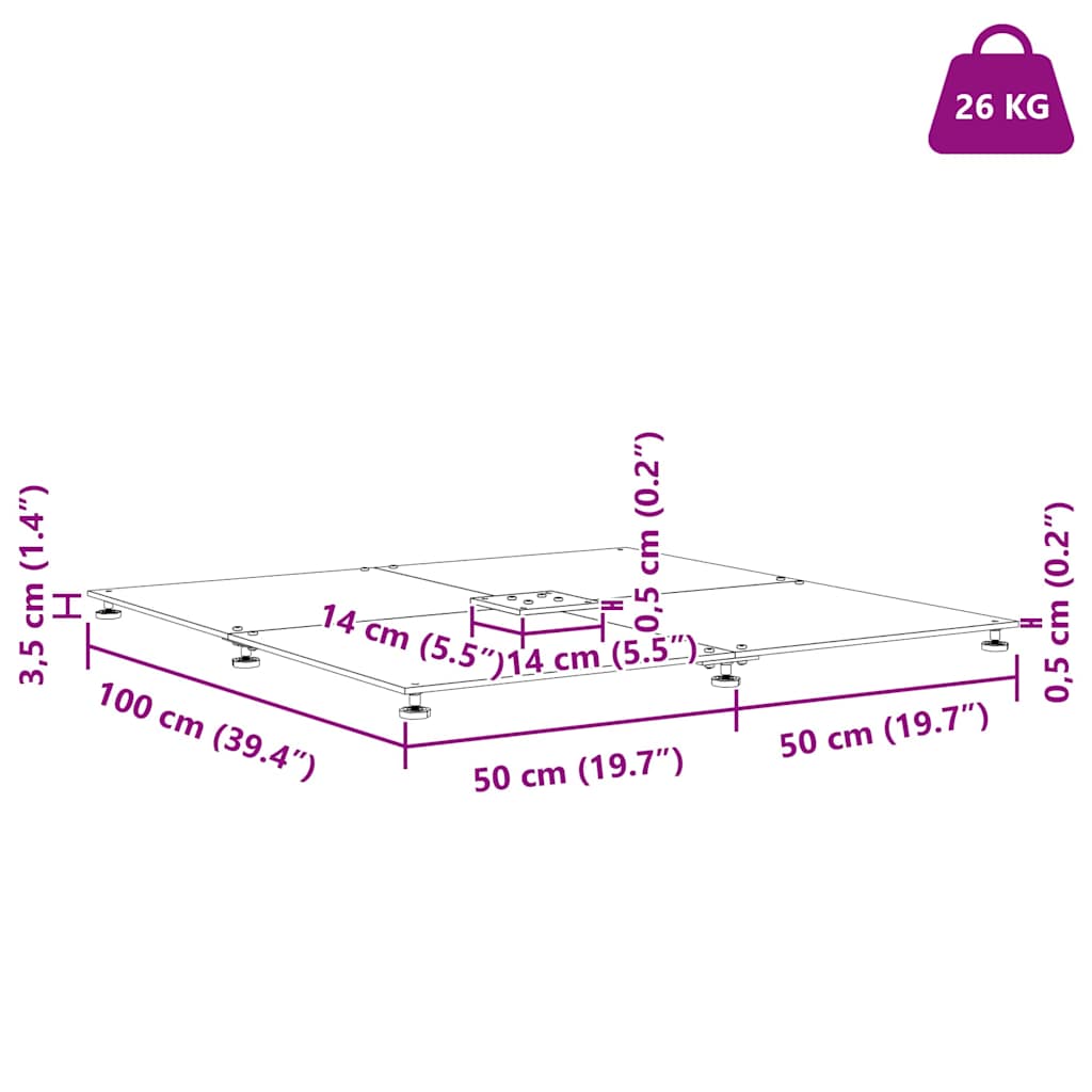 Parasol Base Black 100 x 100 x 4 cm Steel