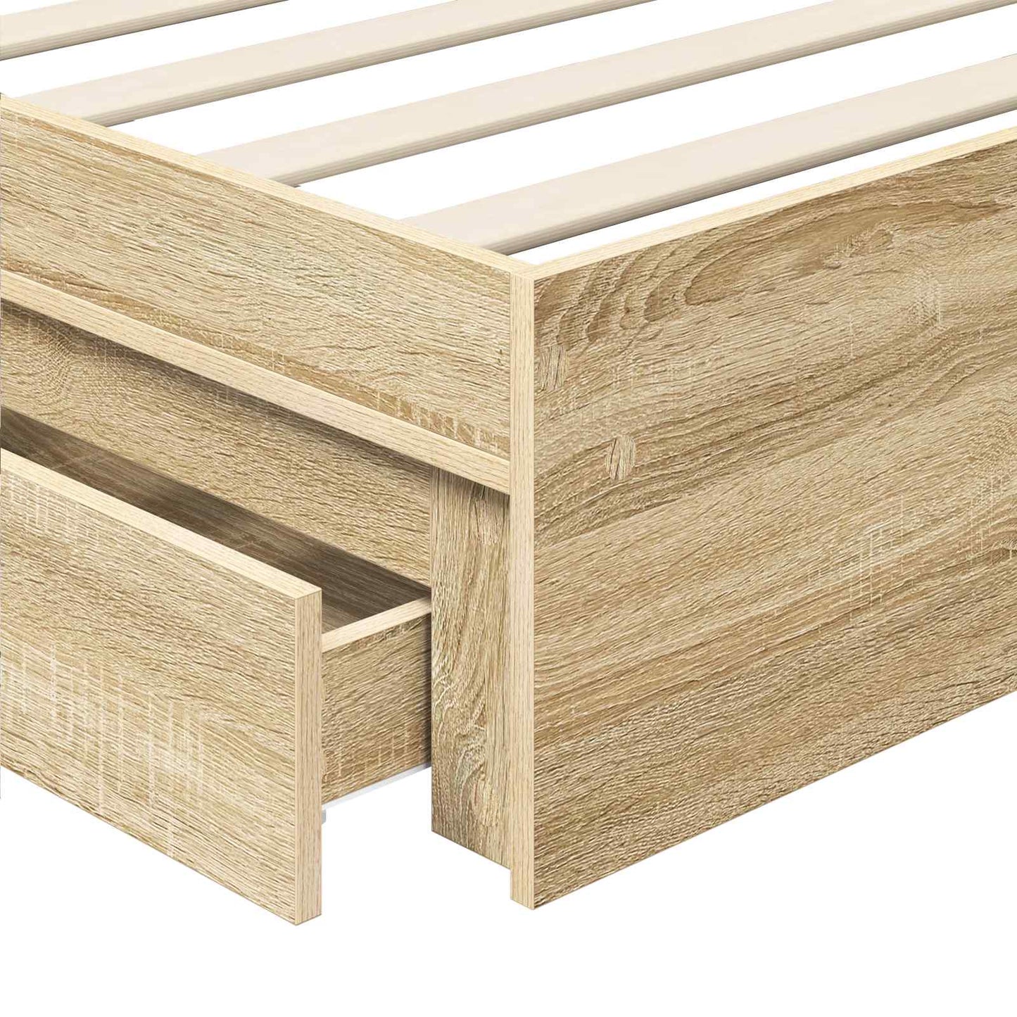 Storage Bed with Drawer Sonoma Oak 120 x 200 cm Engineered Wood