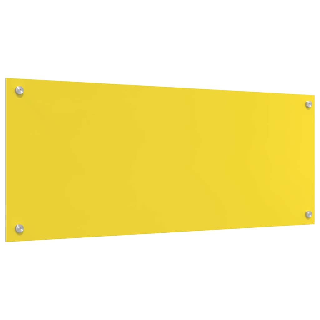 Kitchen Backsplash 2 pcs Yellow 100 x 40 cm Tempered Glass
