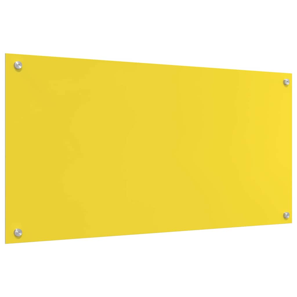 Kitchen Backsplash 2 pcs Yellow 100 x 50 cm Tempered Glass