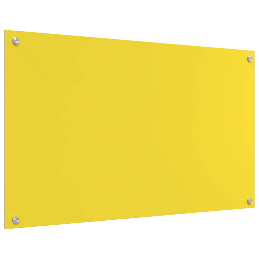 Kitchen Backsplash 2 pcs Yellow 100 x 60 cm Tempered Glass