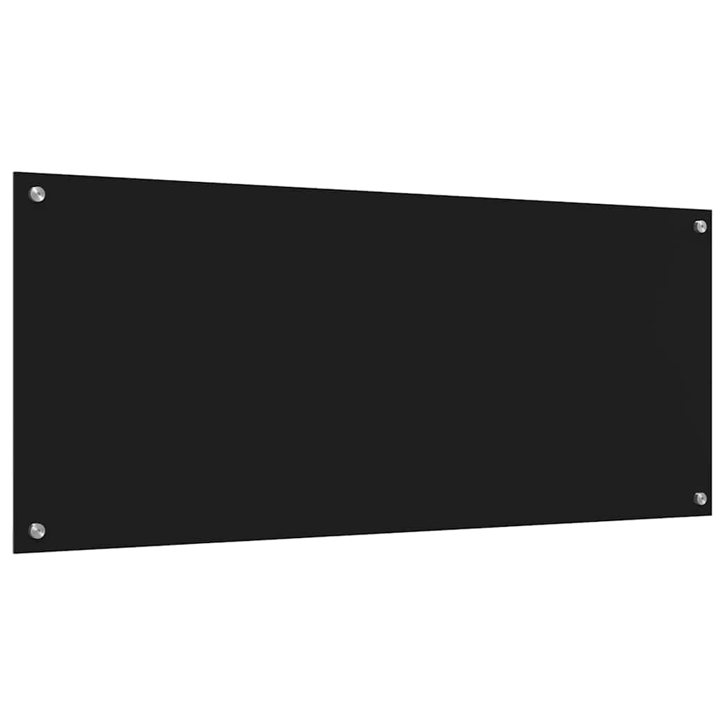 Kitchen Backsplash 2 pcs Black 120 x 50 cm Tempered Glass