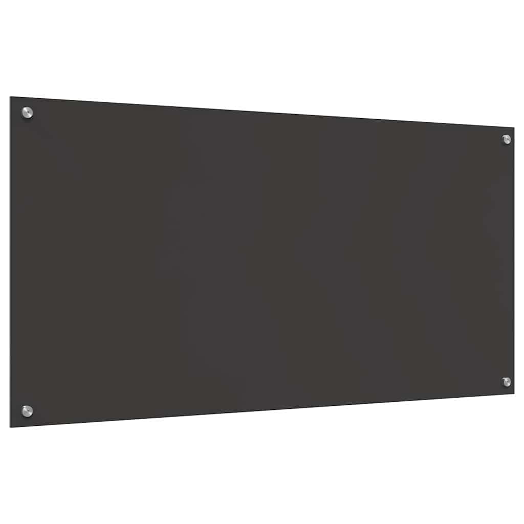 Kitchen Backsplash 2 pcs Dark Grey 120 x 60 cm Tempered Glass