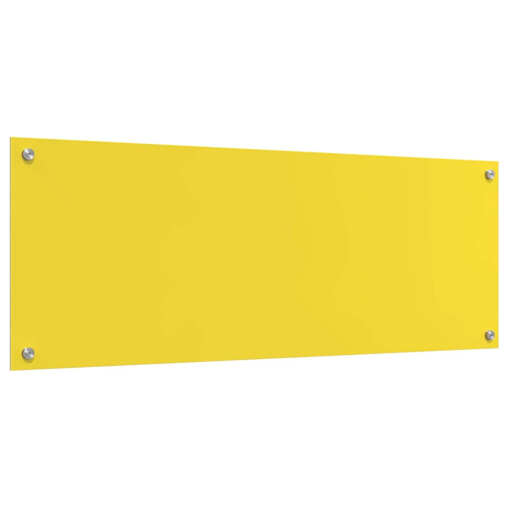 Kitchen Backsplash 2 pcs Yellow 110 x 40 cm Tempered Glass