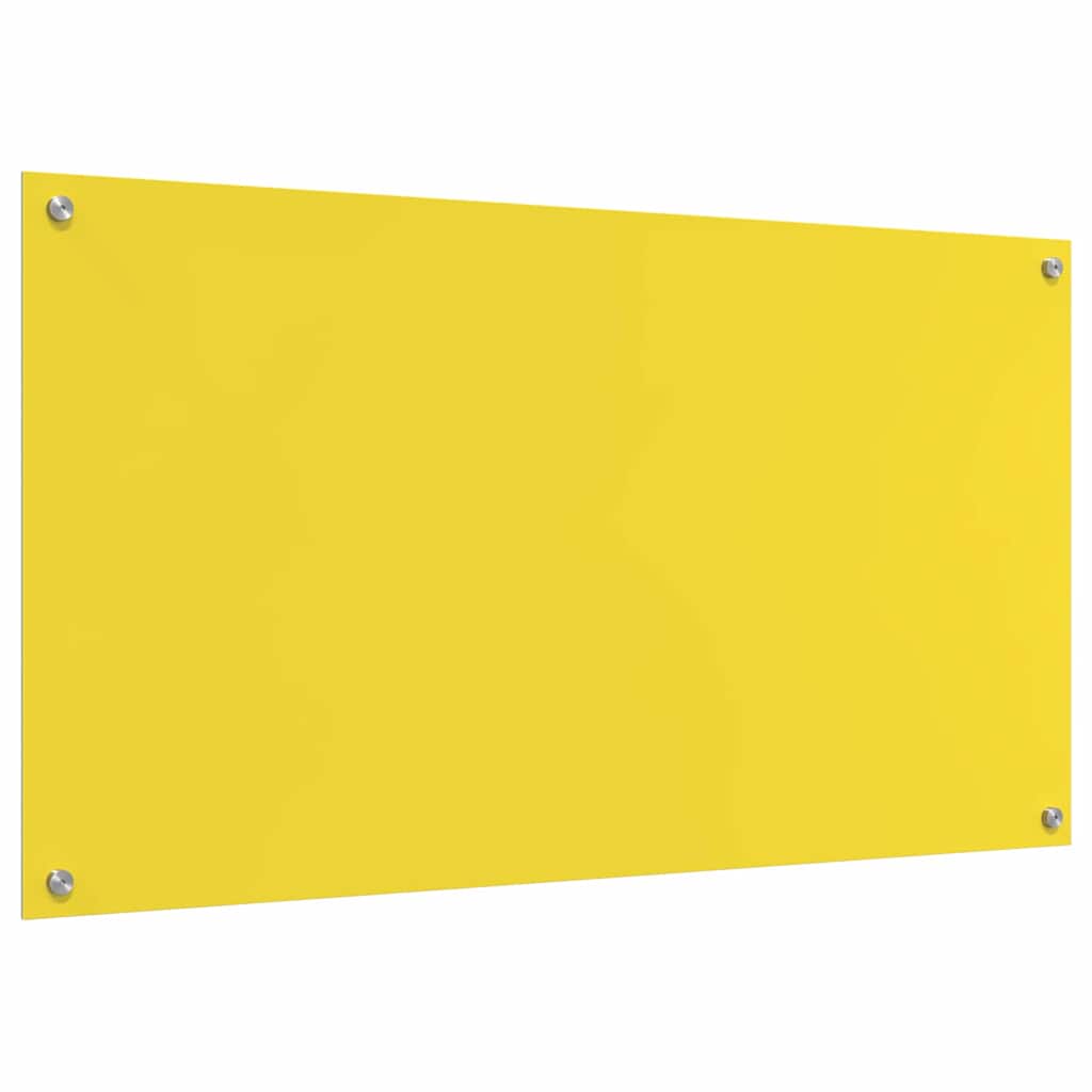 Kitchen Backsplash 2 pcs Yellow 110 x 60 cm Tempered Glass