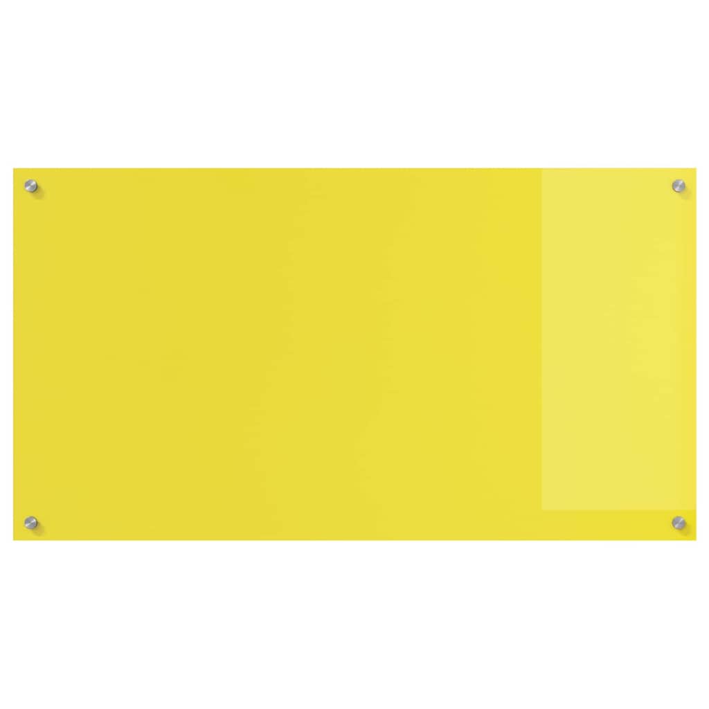 Kitchen Backsplash 2 pcs Yellow 110 x 60 cm Tempered Glass