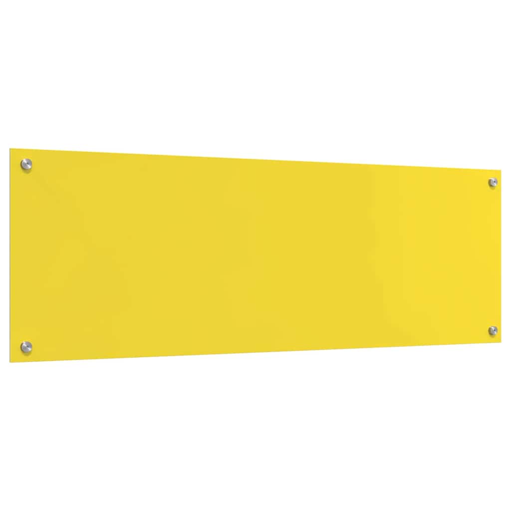 Kitchen Backsplash 2 pcs Yellow 120 x 40 cm Tempered Glass