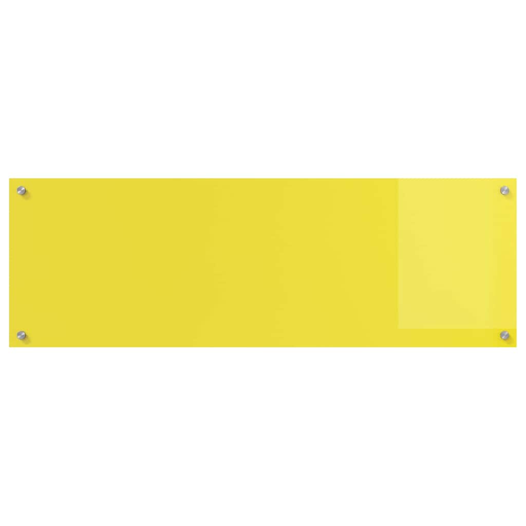 Kitchen Backsplash 2 pcs Yellow 120 x 40 cm Tempered Glass