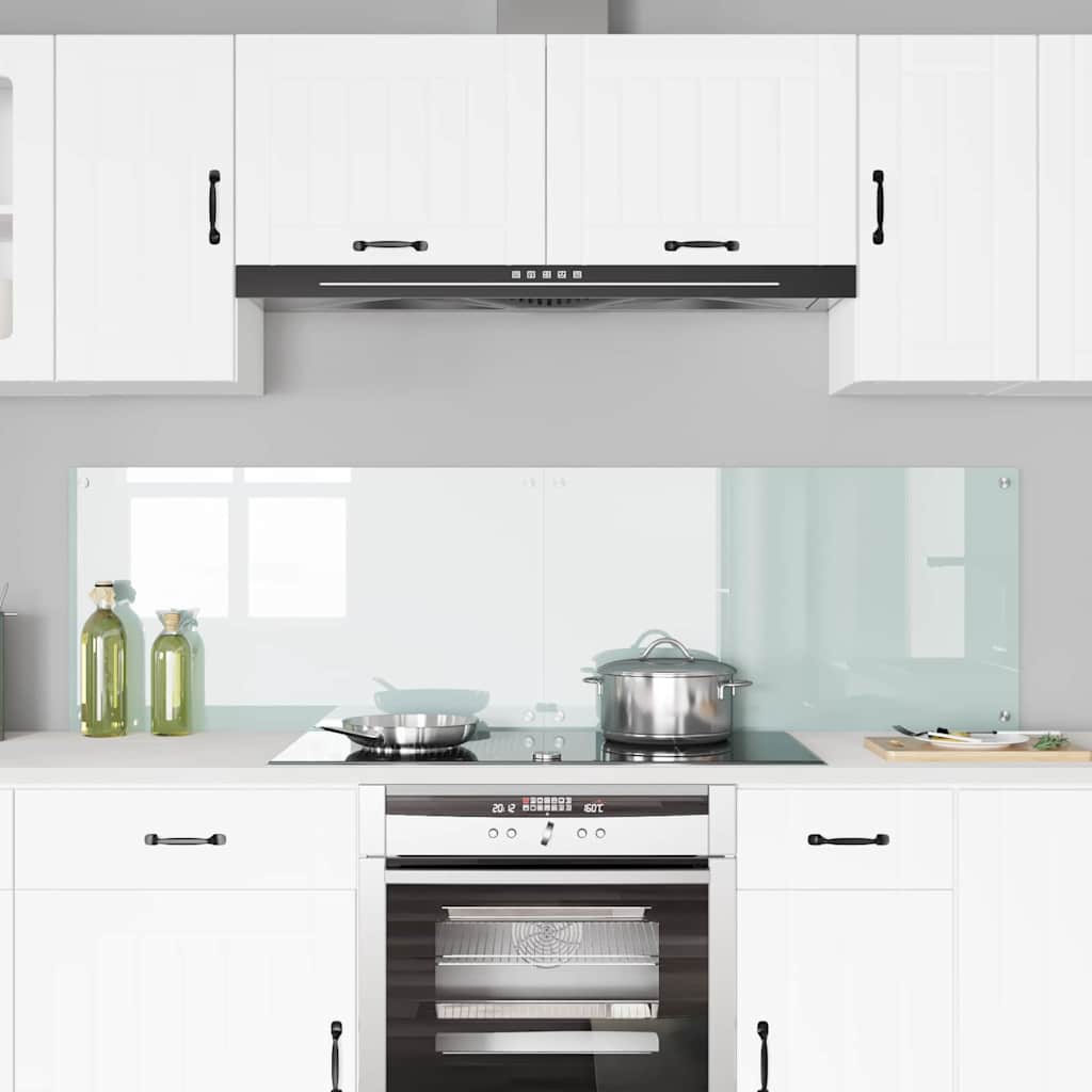 Kitchen Backsplash White 90 x 50 x 0.8 cm Tempered Glass