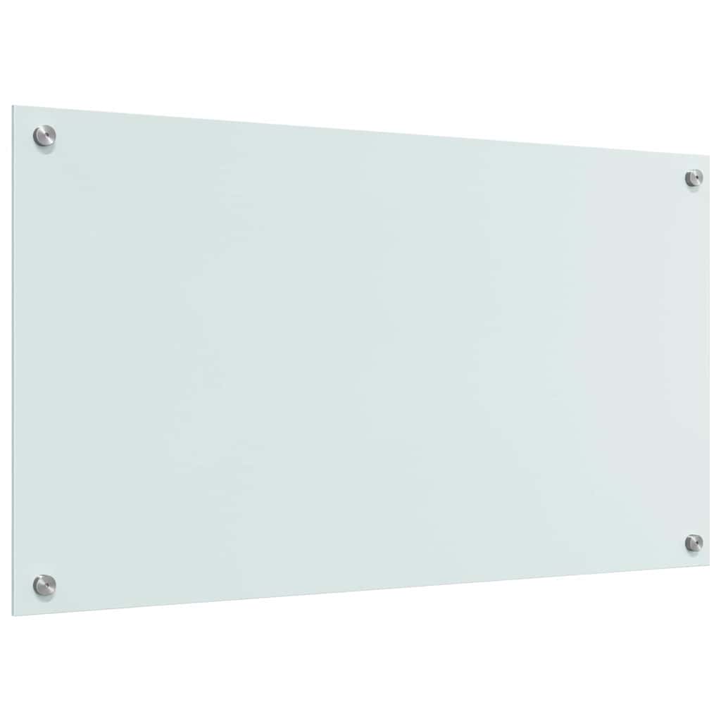 Kitchen Backsplash White 90 x 50 x 0.8 cm Tempered Glass