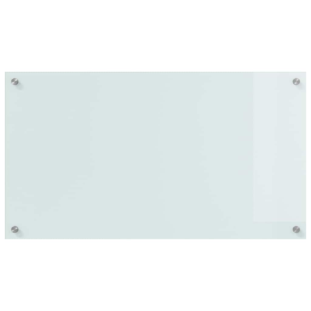 Kitchen Backsplash White 90 x 50 x 0.8 cm Tempered Glass